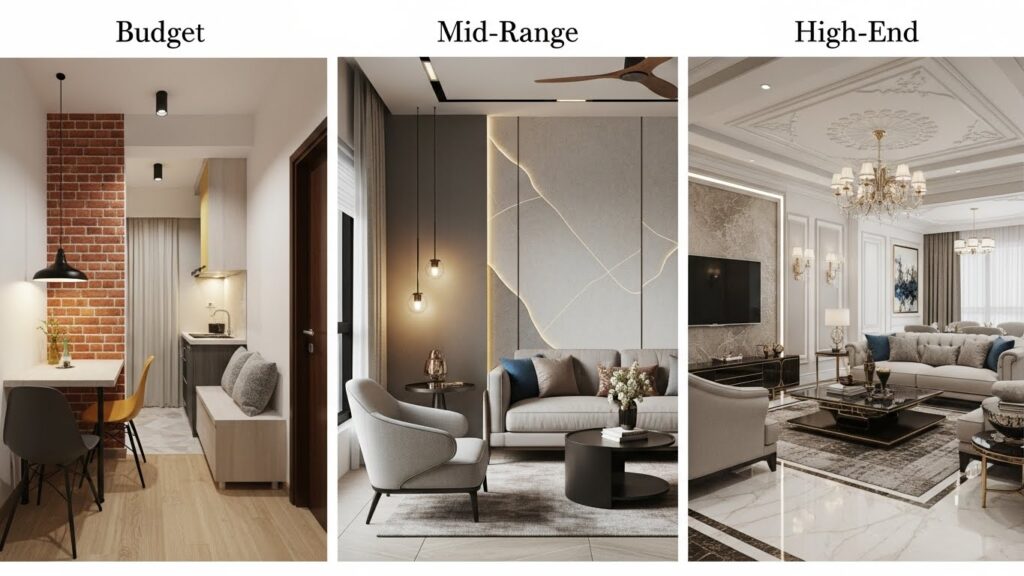 3bhk interior design cost in kolkata