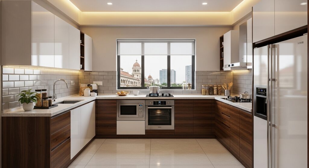 L Shaped Modular Kitchen in kolkata