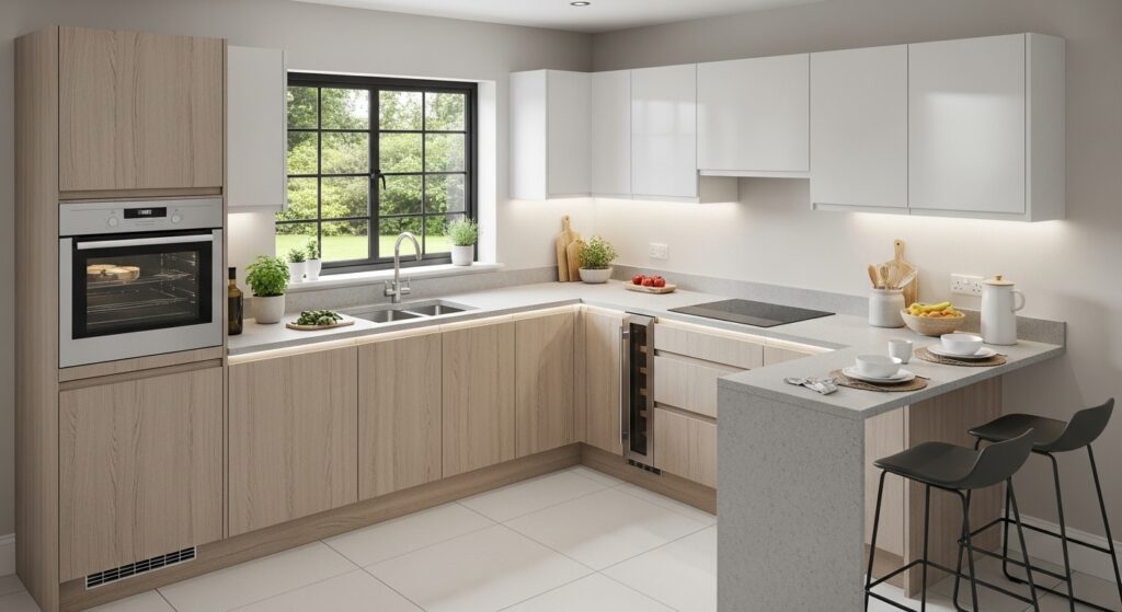 Compact U Type Modular Kitchen Design