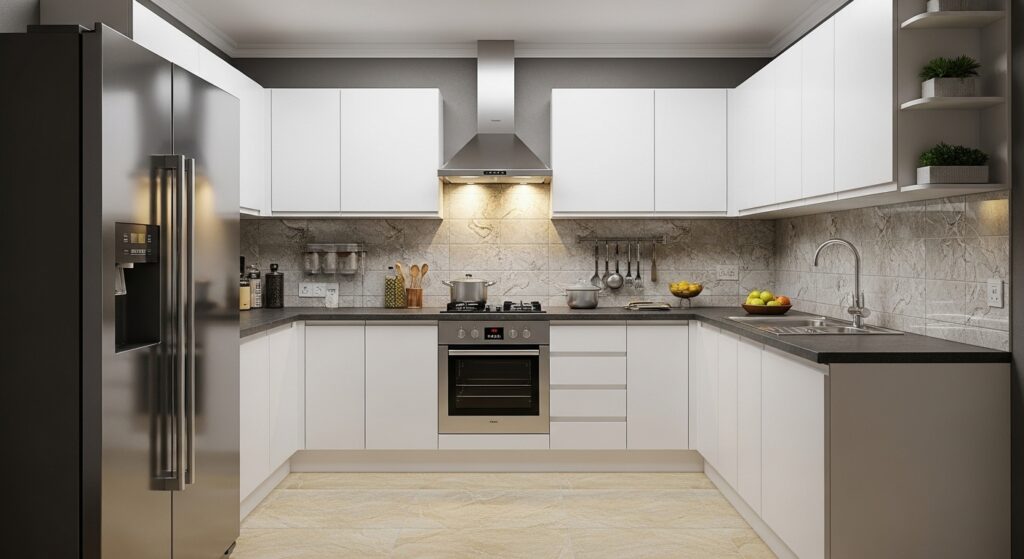 U-Shaped Modular Kitchen in Kolkata