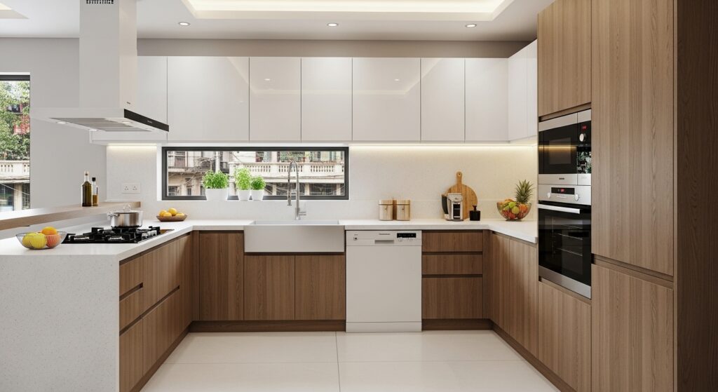 6. L Shaped Modular Kitchen