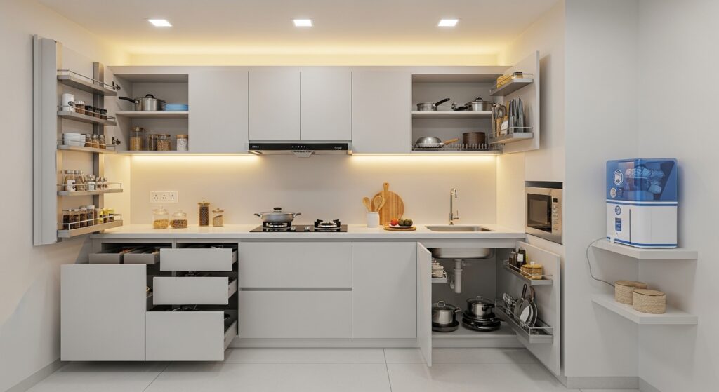 L Shaped Modular Kitchen